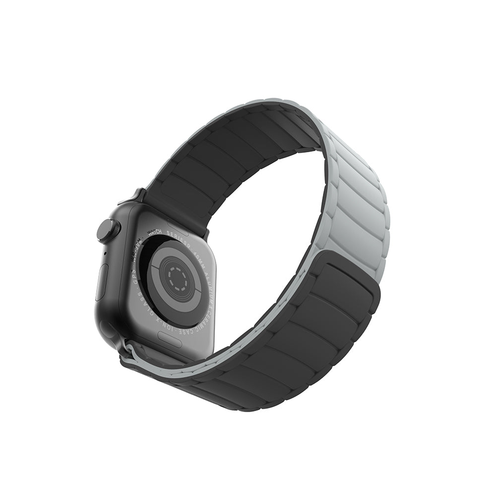 Apple Watch 10 42mm Zore KRD-122 Silikon Kordon Strap Kayış Siyah-Gri