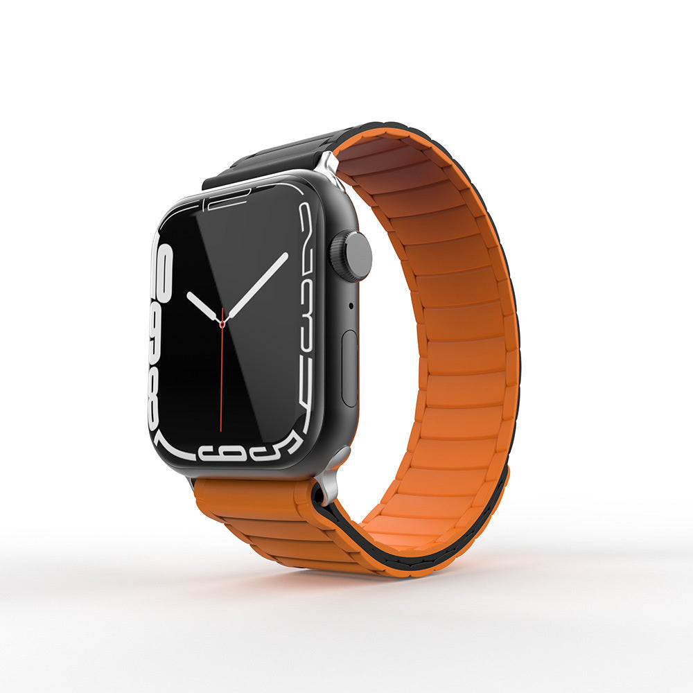 Apple Watch 10 42mm Zore KRD-122 Silikon Kordon Strap Kayış Siyah-Gri