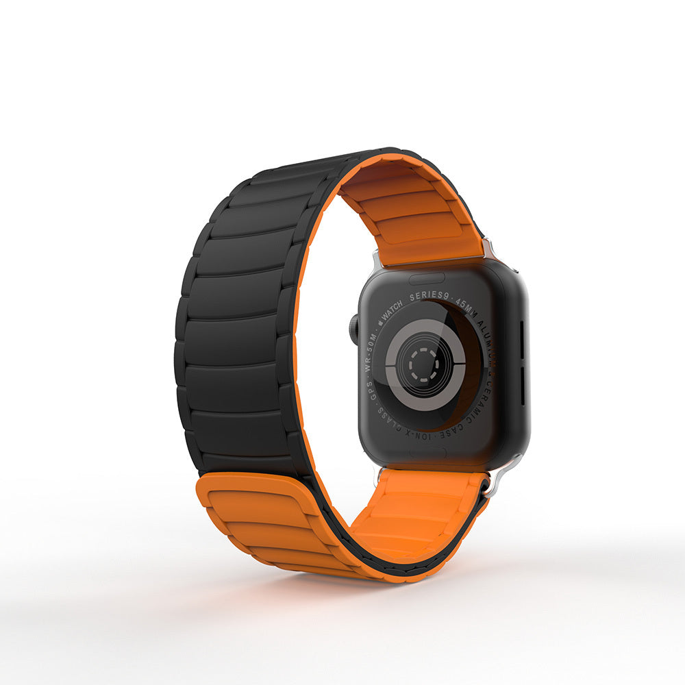 Apple Watch 10 42mm Zore KRD-122 Silikon Kordon Strap Kayış Siyah-Gri