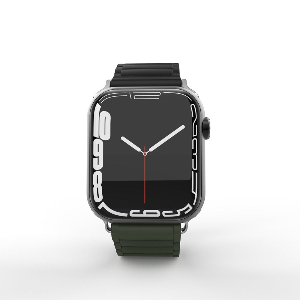 Apple Watch 10 42mm Zore KRD-122 Silikon Kordon Strap Kayış Siyah-Gri
