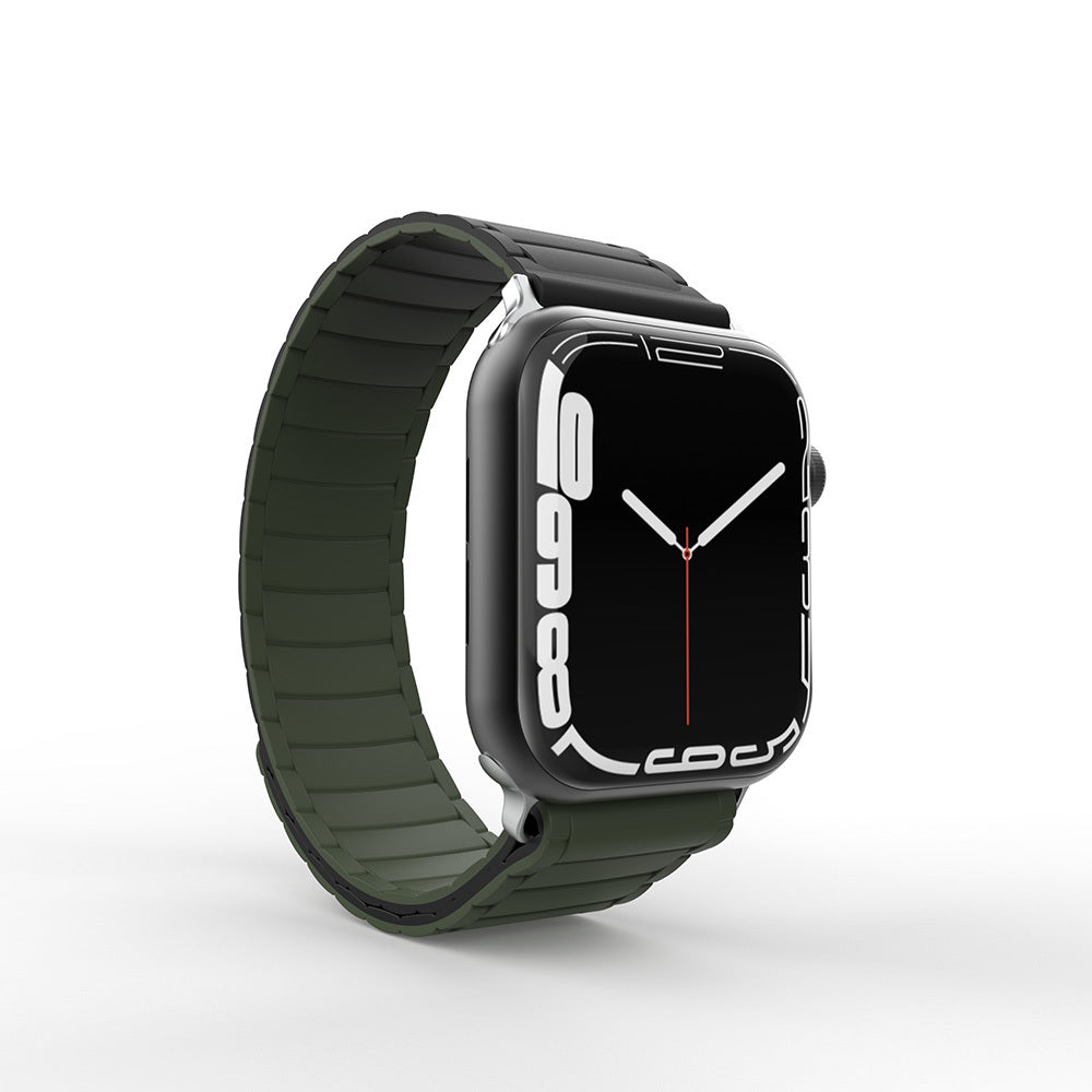 Apple Watch 10 42mm Zore KRD-122 Silikon Kordon Strap Kayış Siyah-Gri