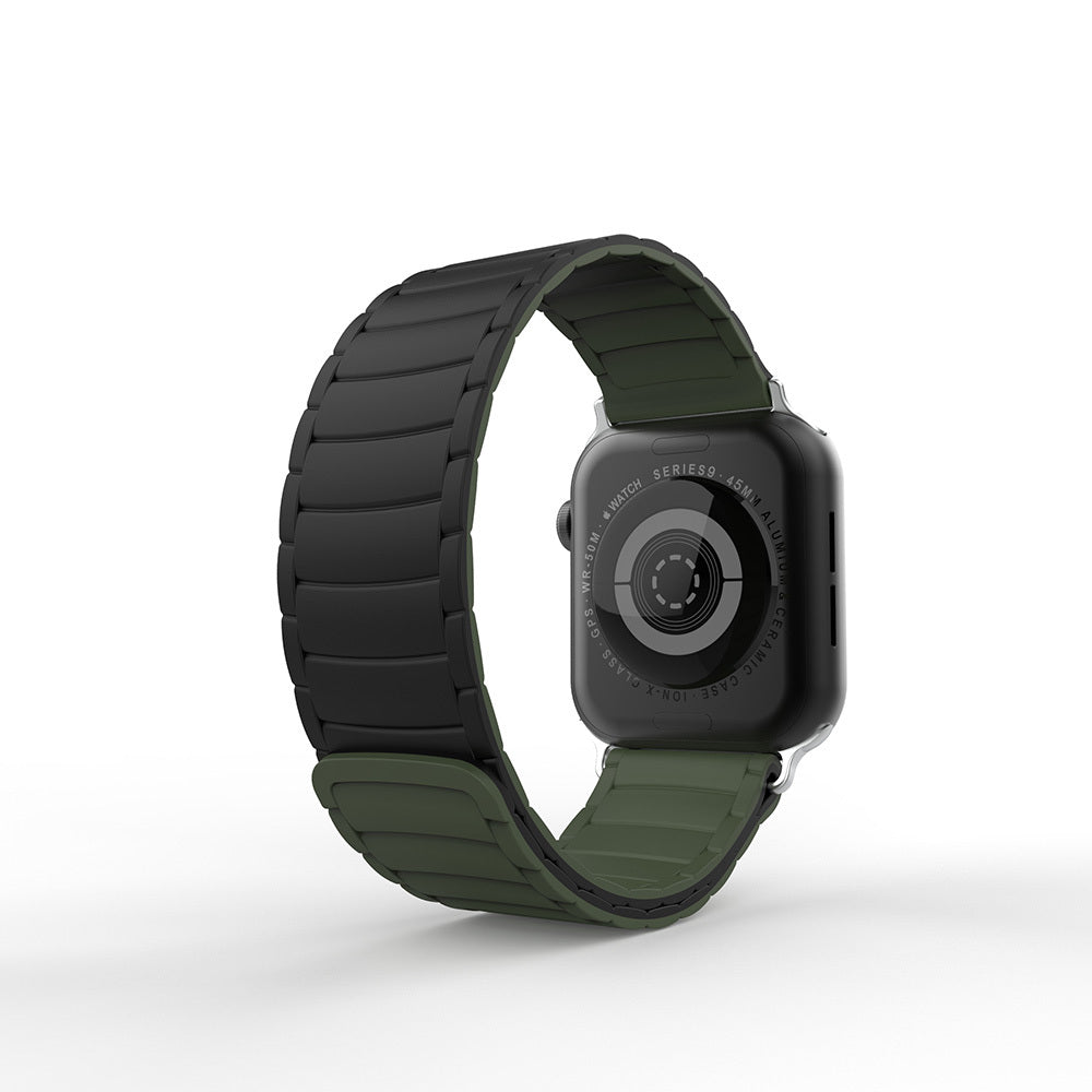 Apple Watch 10 42mm Zore KRD-122 Silikon Kordon Strap Kayış Siyah-Gri