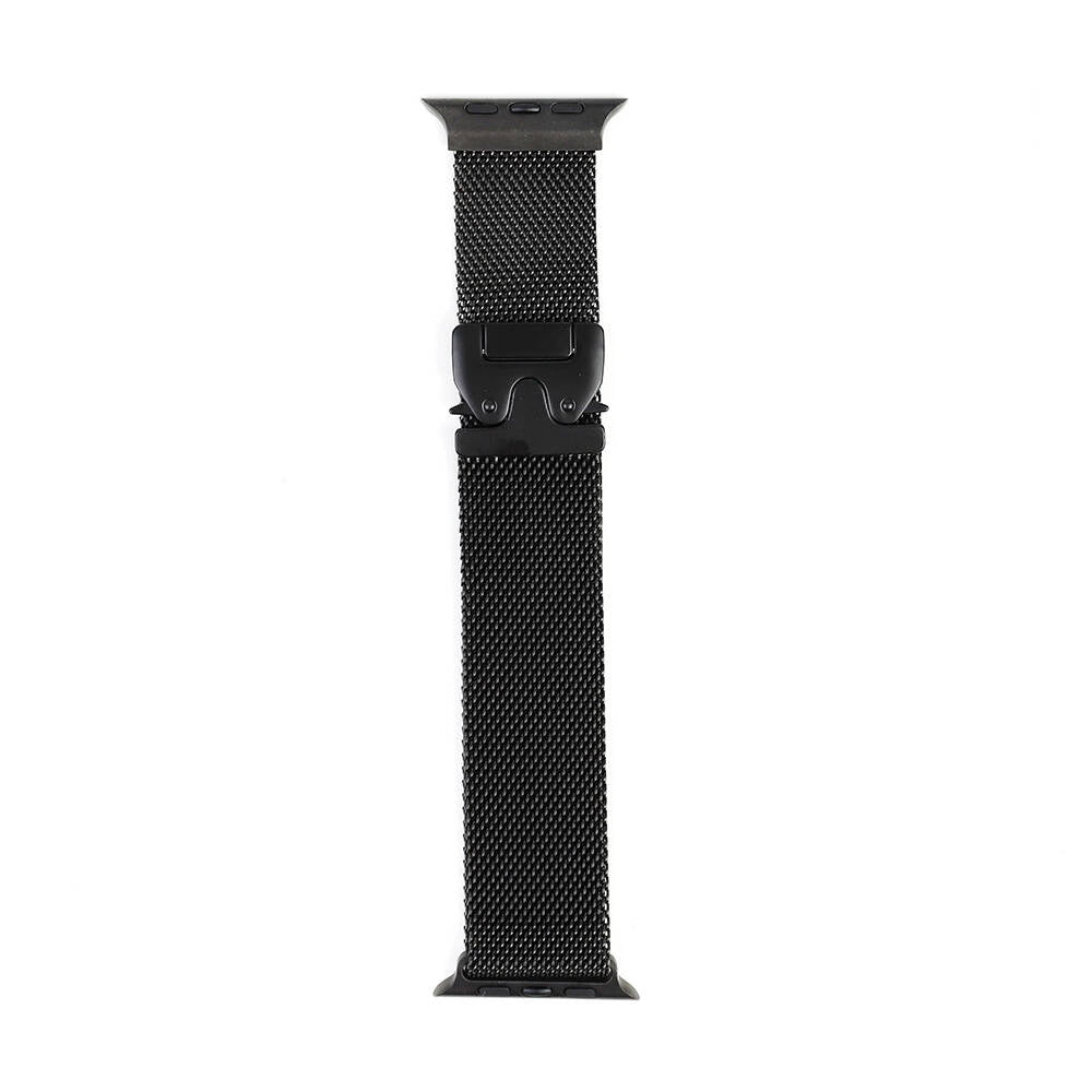 Apple Watch 10 42mm Zore KRD-25 Metal Hasır Kordon Gümüş