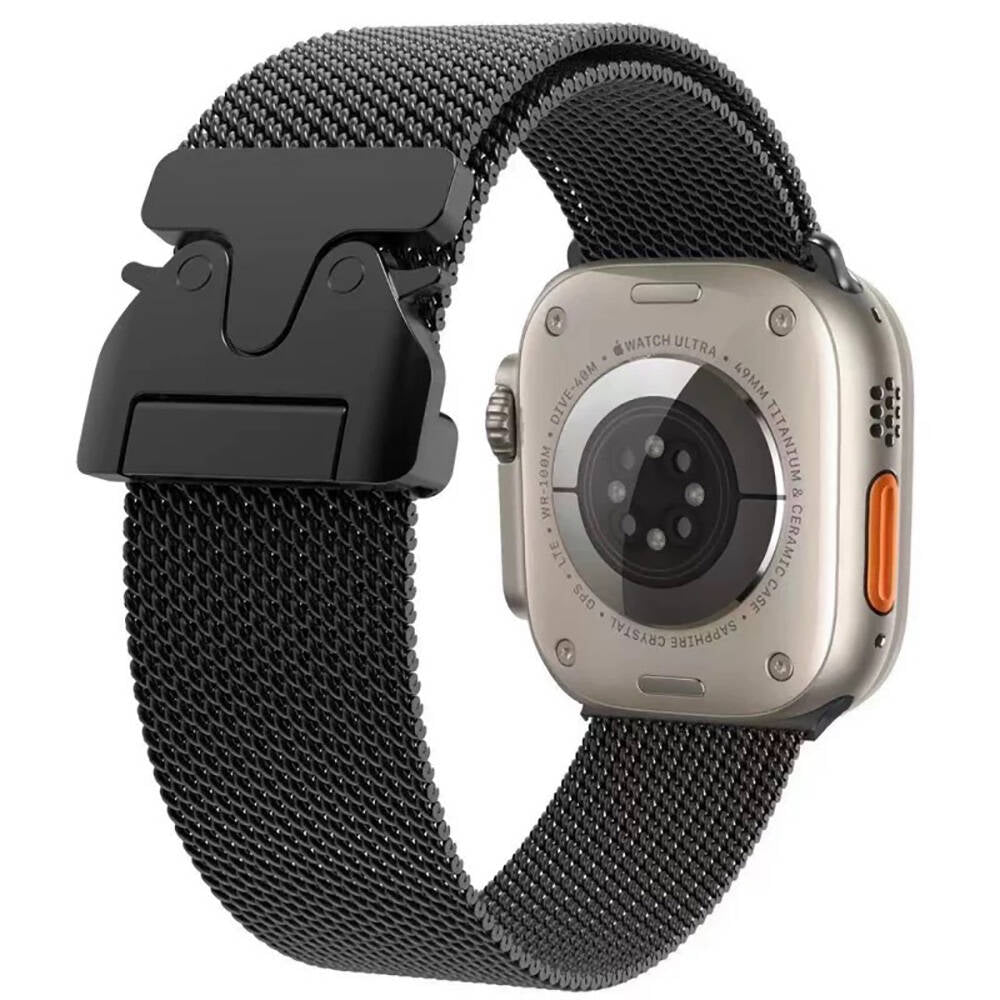 Apple Watch 10 42mm Zore KRD-25 Metal Hasır Kordon Gümüş