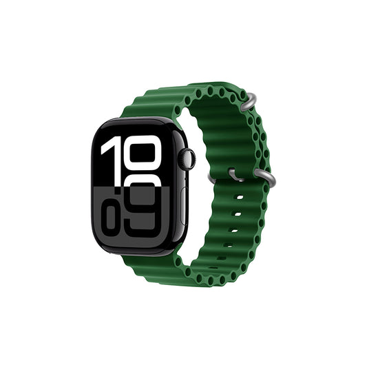 Apple Watch 10 42mm Zore KRD-75 Silikon Kordon Koyu Yeşil