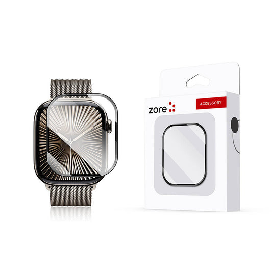 Apple Watch 10 42mm Zore PMMA Pet Saat Ekran Koruyucu Siyah