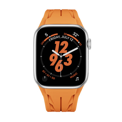 Apple Watch 10 46mm KRD-127 Metal Tokalı Silikon Kordon Siyah