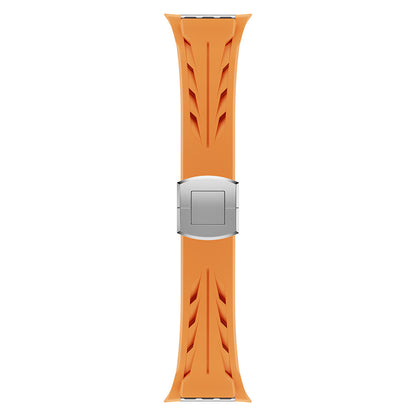 Apple Watch 10 46mm KRD-127 Metal Tokalı Silikon Kordon Turuncu