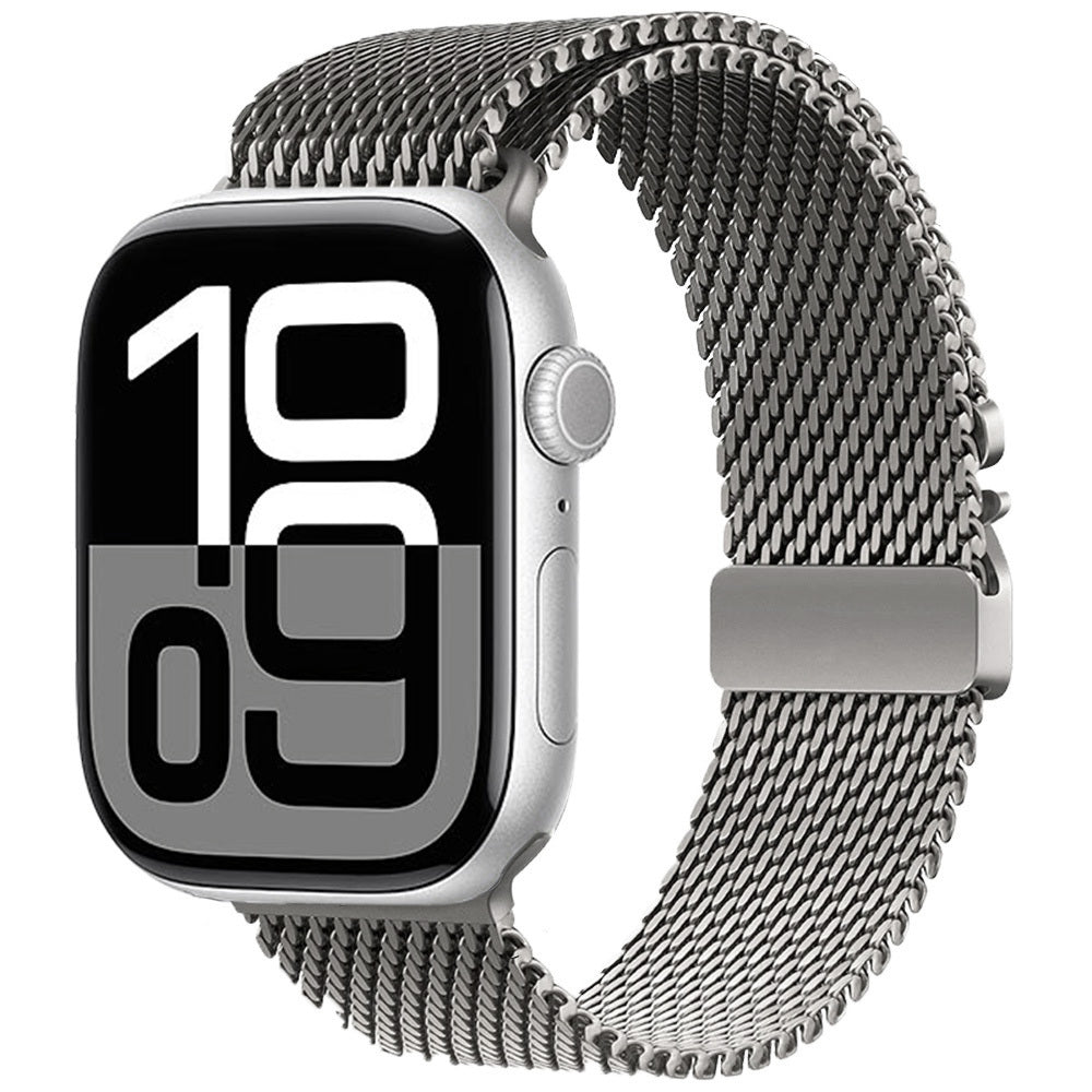 Apple Watch 10 46mm Zore KRD-121 Metal Hasır Kordon Siyah