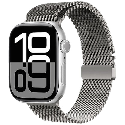 Apple Watch 10 46mm Zore KRD-121 Metal Hasır Kordon Siyah