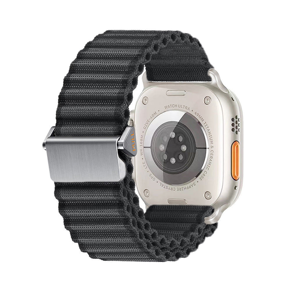 Apple Watch 10 46mm Zore KRD-123 Naylon Kumaş Hasır Örgülü Kordon Yeşil