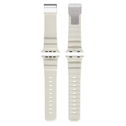 Apple Watch 10 46mm Zore KRD-145 Metal Tokalı Silikon Kordon Turuncu
