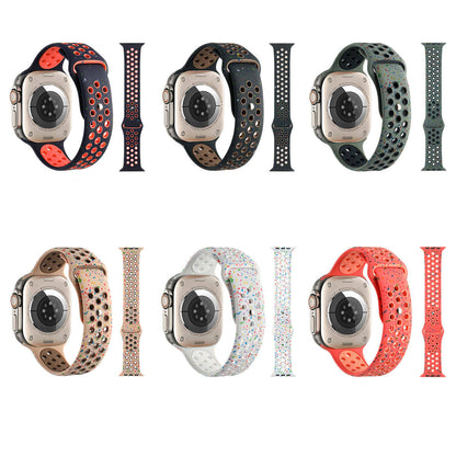 Apple Watch 38mm Kordon Yeni Seri 2023 KRD-02 Silikon Strap Kayış Siyah