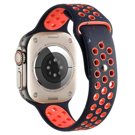 Apple Watch 38mm Kordon Yeni Seri 2023 KRD-02 Silikon Strap Kayış Lacivert