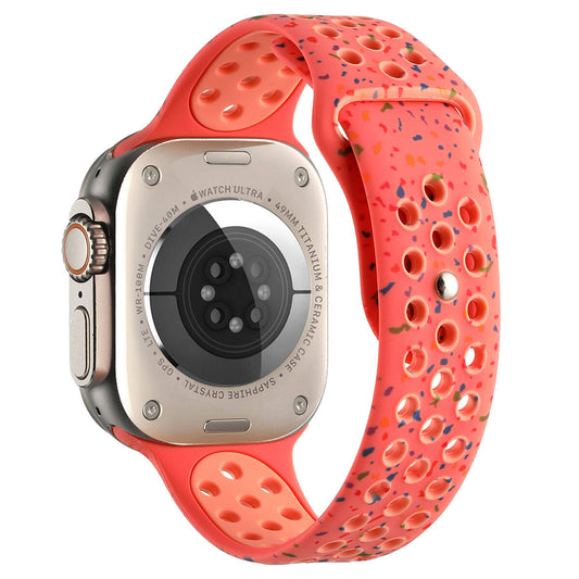 Apple Watch 38mm Kordon Yeni Seri 2023 KRD-02 Silikon Strap Kayış Turuncu