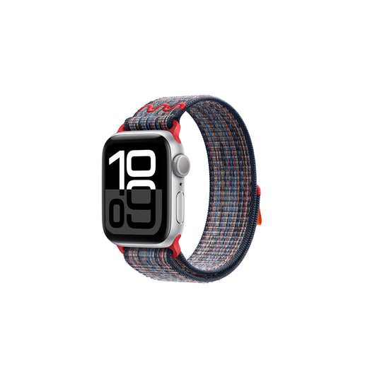 Apple Watch 38mm KRD-91 Hasır Kordon Strap Kayış Mavi-Kırmızı