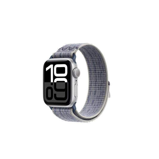 Apple Watch 38mm KRD-91 Hasır Kordon Strap Kayış Gri-Mavi