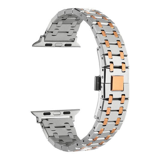 Apple Watch 38mm Zore KRD-83 Metal Kordon Gümüş-Rosegold