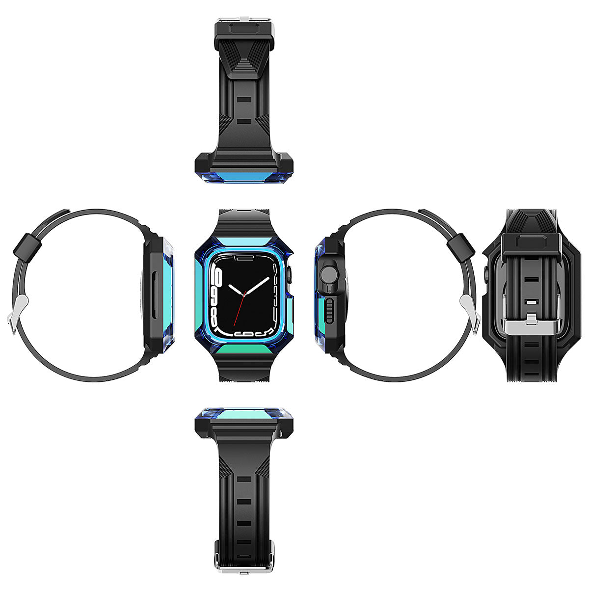 Apple Watch 38mm Zore KRD-88 Sert PC Kasa Koruyuculu Silikon Kordon Gold