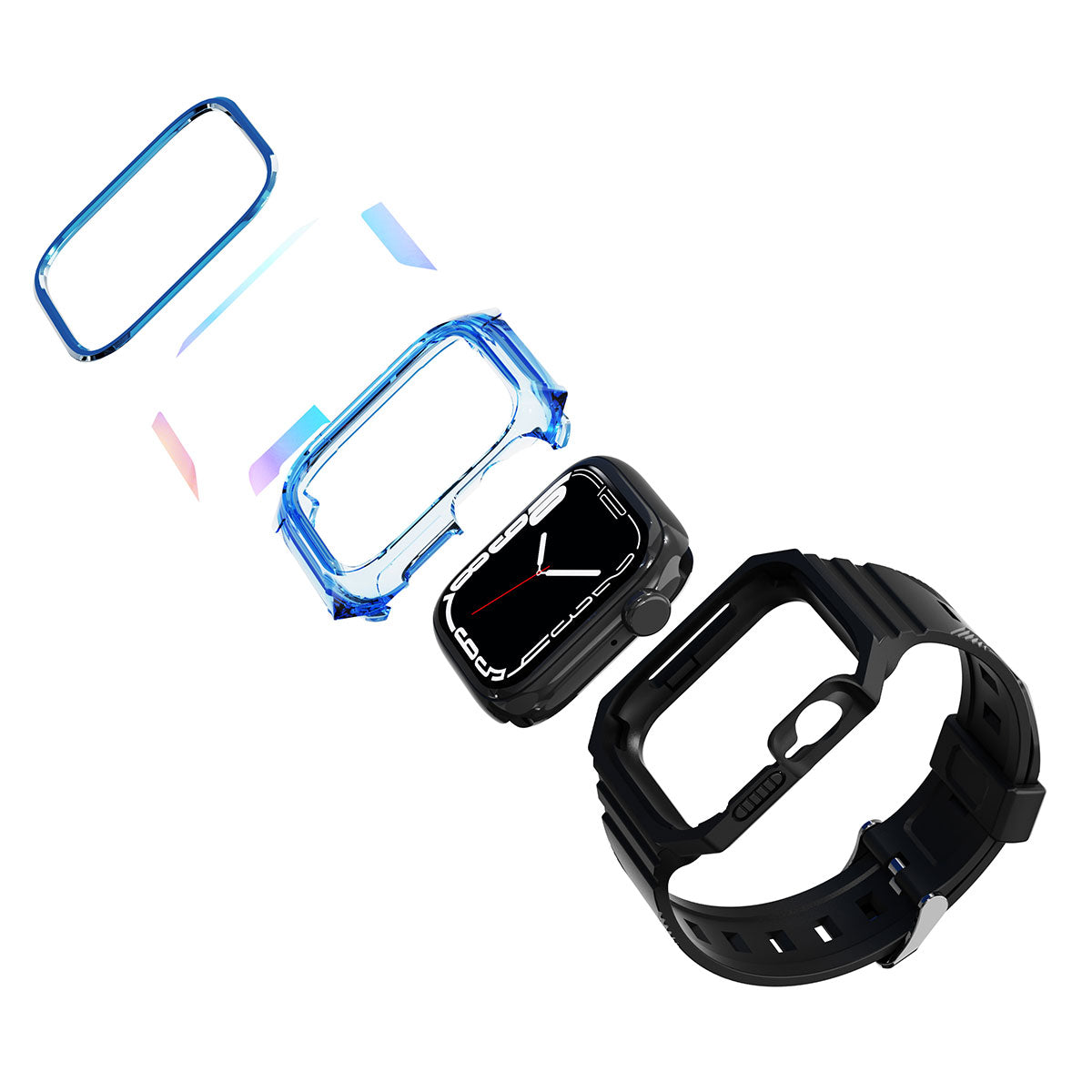 Apple Watch 38mm Zore KRD-88 Sert PC Kasa Koruyuculu Silikon Kordon Kırmızı