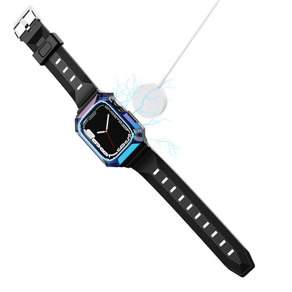 Apple Watch 38mm Zore KRD-88 Sert PC Kasa Koruyuculu Silikon Kordon Kırmızı