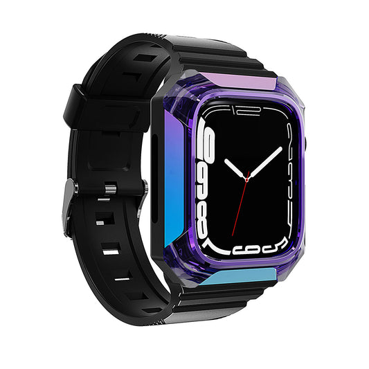Apple Watch 38mm Zore KRD-88 Sert PC Kasa Koruyuculu Silikon Kordon Mor