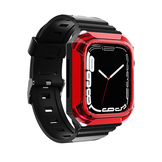Apple Watch 38mm Zore KRD-88 Sert PC Kasa Koruyuculu Silikon Kordon Kırmızı