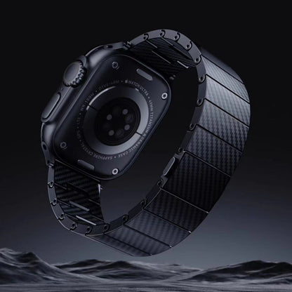 Apple Watch 38mm Zore KRD-90 600D Karbon Fiber Kordon Siyah