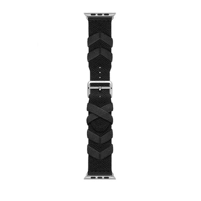 Apple Watch 38mm Zore KRD-97 Sarmal Örgü Tasarımlı Kordon Siyah