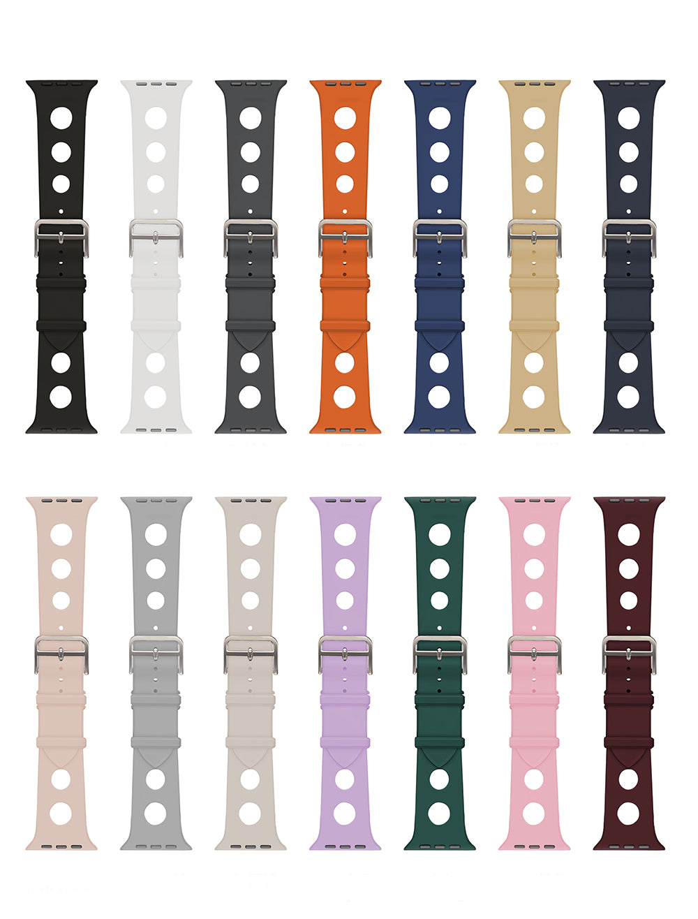 Apple Watch 40mm Delikli Tasarım Zore KRD-147 Silikon Kordon Koyu Gri