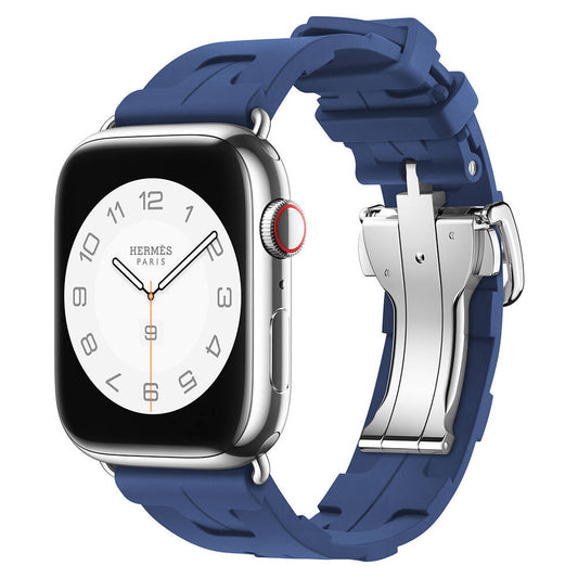 Apple Watch 40mm Spor Görünümlü Zore KRD-94 Silikon Kordon Lacivert