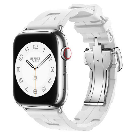 Apple Watch 40mm Spor Görünümlü Zore KRD-94 Silikon Kordon Beyaz