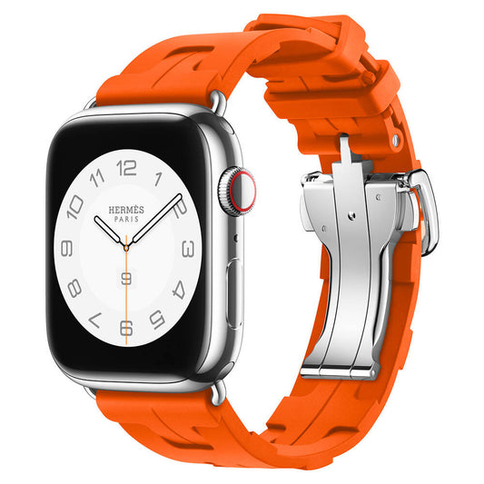 Apple Watch 40mm Spor Görünümlü Zore KRD-94 Silikon Kordon Turuncu