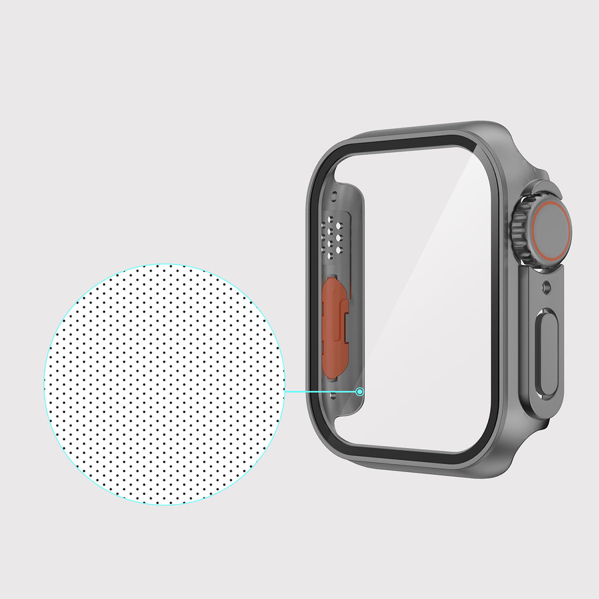 Apple Watch 40mm - Watch Ultra 49mm Kasa Dönüştürücü ve Ekran Koruyucu Zore Watch Gard 26 Gri