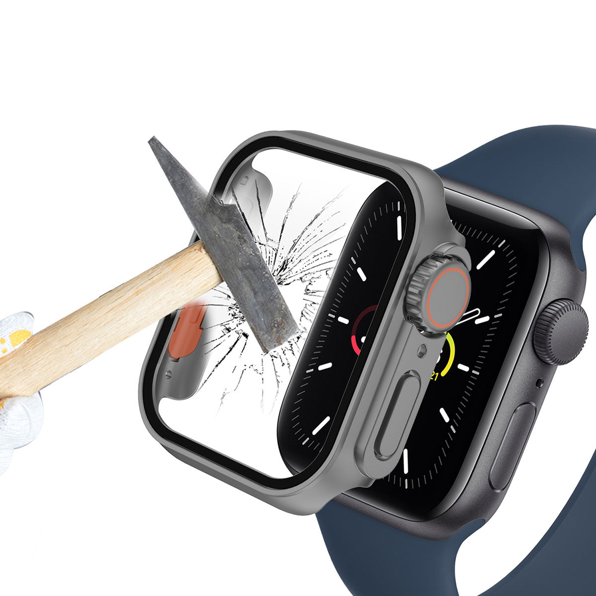 Apple Watch 40mm - Watch Ultra 49mm Kasa Dönüştürücü ve Ekran Koruyucu Zore Watch Gard 26 Gri
