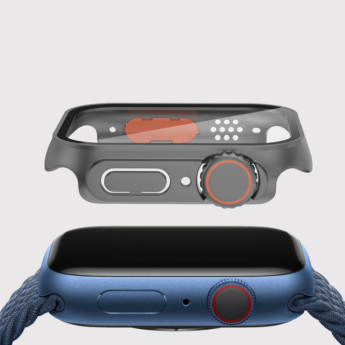 Apple Watch 40mm - Watch Ultra 49mm Kasa Dönüştürücü ve Ekran Koruyucu Zore Watch Gard 26 Gri