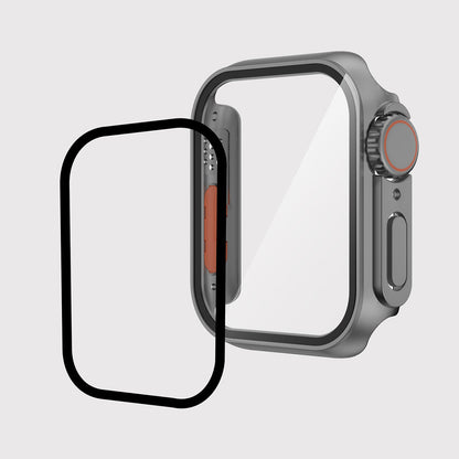 Apple Watch 40mm - Watch Ultra 49mm Kasa Dönüştürücü ve Ekran Koruyucu Zore Watch Gard 26 Gri