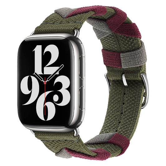 Apple Watch 40mm Zore KRD-97 Sarmal Örgü Tasarımlı Kordon Haki