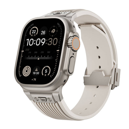 Apple Watch 42mm Zore KRD-113 Spor Görünümlü Silikon Kordon Gri