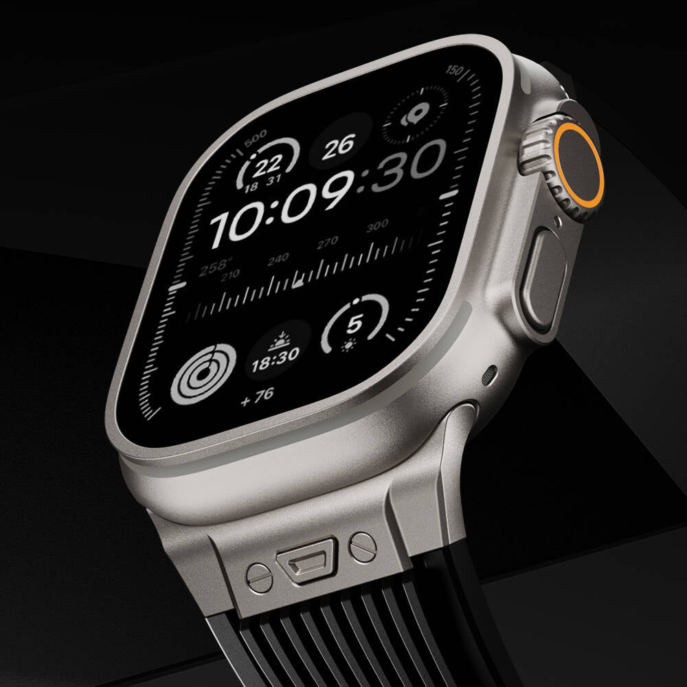 Apple Watch 42mm Zore KRD-113 Spor Görünümlü Silikon Kordon Gri