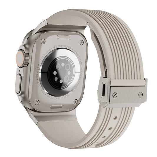 Apple Watch 42mm Zore KRD-113 Spor Görünümlü Silikon Kordon Starlight