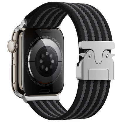 Apple Watch 42mm Zore KRD-133 Naylon Kumaş Hasır Örgülü Kordon Siyah