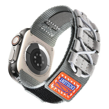 Apple Watch 44mm Zore KRD-112 Orbital Örgülü Halat Tasarımlı Naylon Kumaş Hasır Kordon Siyah