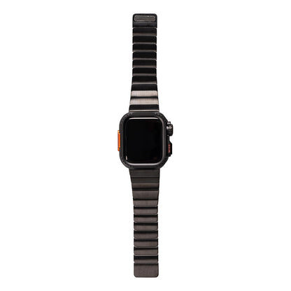 Apple Watch 44mm Zore KRD-126 Sert Kasa Koruyuculu Metal Kordon Starlight