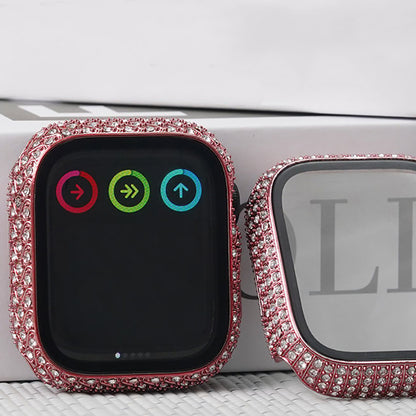 Apple Watch 7 41mm Zore Watch Gard 24 Kenarları Taşlı Sert PC Kasa Ve Ekran Koruyucu Renksiz