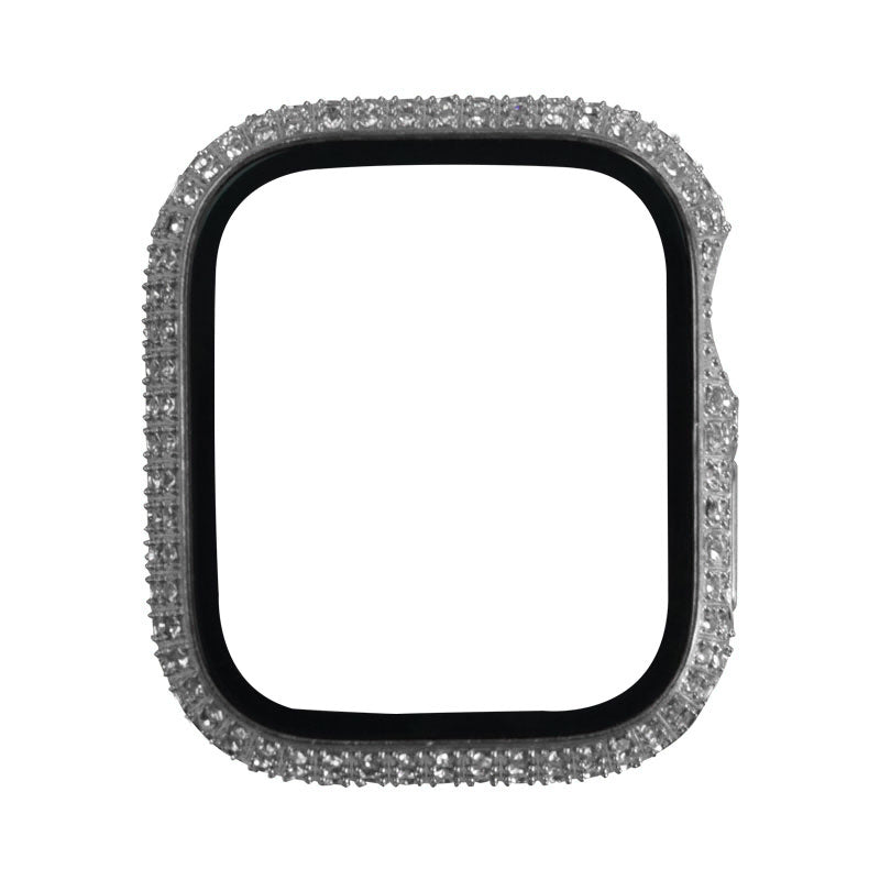 Apple Watch 7 41mm Zore Watch Gard 24 Kenarları Taşlı Sert PC Kasa Ve Ekran Koruyucu Renksiz