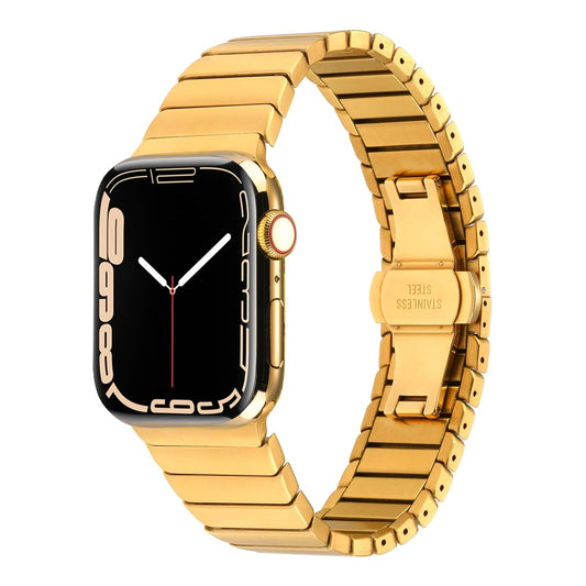 Apple Watch 7 45mm Kordon KRD-79 Metal Strap Kayış Gold