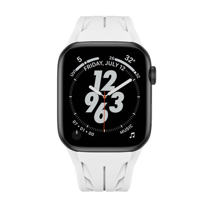 Apple Watch 7 45mm KRD-127 Metal Tokalı Silikon Kordon Siyah