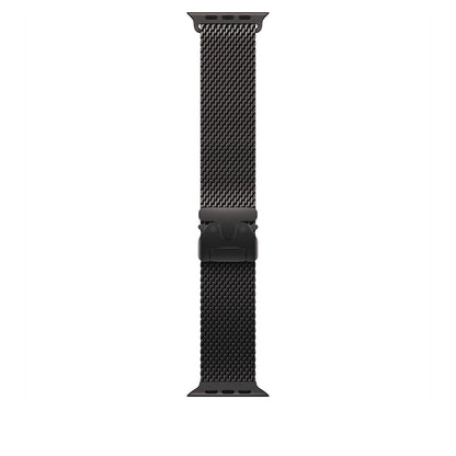 Apple Watch 7 45mm Zore KRD-100 Titanyum Hasır Kordon Siyah-Titanyum