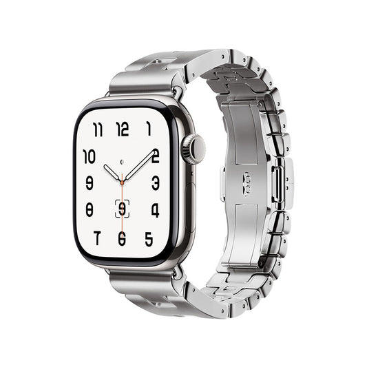 Apple Watch 7 45mm Zore KRD-125 Metal Kordon Strap Kayış Gümüş